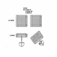 Load image into Gallery viewer, 18K Gold 925 Sterling Silver Iced Out Moissanite Screw Back Square Stud Earring Micropave Hip Hop Jewelry - Shop &amp; Buy
