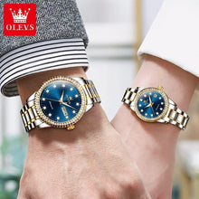 Load image into Gallery viewer, Automatic Watch for Couple Luxury Diamond Gold Wristwatch Stainless steel Mechanical Self-Winding His and Hers Watches Set - Shop &amp; Buy
