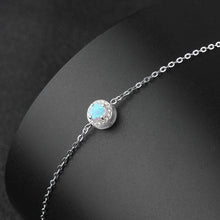 Load image into Gallery viewer, Created Round Blue Opal Stone Bracelets 925 Sterling Silver Chain Bracelets for Women Cubic Zirconia Fine Jewelry - Shop &amp; Buy
