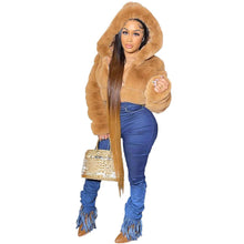 Load image into Gallery viewer, Fashion Winter Clothes High Quality Faux Fox Fur Coat Women Vintage with Cap Warm Mink Short Hooded Jackets Furry Coat Top - Shop &amp; Buy
