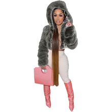 Load image into Gallery viewer, Fashion Winter Clothes High Quality Faux Fox Fur Coat Women Vintage with Cap Warm Mink Short Hooded Jackets Furry Coat Top - Shop &amp; Buy
