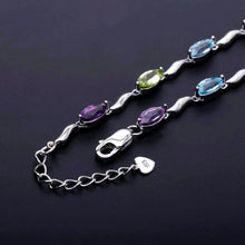 Load image into Gallery viewer, GEM&#39;S BALLET Sky Blue Topaz Peridot Amethyst Mix Gemstone Bracelets&amp;bangles Pure 925 Sterling Silver Fashion Jewelry For Women - Shop &amp; Buy
