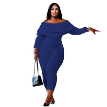 Load image into Gallery viewer, Jumpsuit Women 5xl Plus Size Outfits Women Bodycon Off Shoulder Ribbing Office Lady One Piece Bodysuit - Shop &amp; Buy
