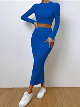 Load image into Gallery viewer, Long Sleeve Top and Wrap Skirt Set - Shop &amp; Buy
