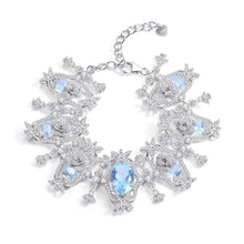 Load image into Gallery viewer, Luxury Gemstone Bracelet Natural Sky Blue Topaz Vintage Bracelet Bangle in 925 Sterling Silver Prom Bridesmaid gift - Shop &amp; Buy
