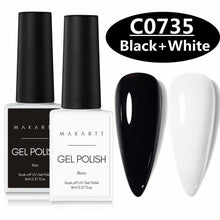 Load image into Gallery viewer, Makartt Black White Nail Gel Polish Set Trendy and Classic Nail Lacquer Soak Off LED Nails Gel Nail Art Design Decoration Gift - Shop &amp; Buy
