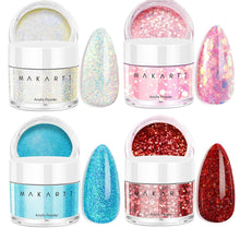 Load image into Gallery viewer, Makartt Glitter Acrylic Powder 2Oz DIY Nail Art For Beginner For Nail Extension Carving Salon At Home No Nail Lamp Needed - Shop &amp; Buy
