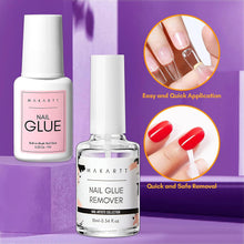 Load image into Gallery viewer, Makartt Nail Glue with Glue Remover Kit, Super Strong Nail Glue 7ML for Acrylic Nails Press On Nails,10ML Glue Off Fake Nails - Shop &amp; Buy

