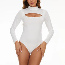 Load image into Gallery viewer, Mock Neck Cutout Front T Shirt Long Sleeve Short Sleeve Bodysuit for Women Clothing Casual Basic Playsuit Tummy Control Shapwear - Shop &amp; Buy

