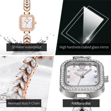 Load image into Gallery viewer, Original Quartz Women Watch Diamond Mermaid Stainless steel Watchband Luxury Square Diamond Dial Ladies Watches - Shop &amp; Buy

