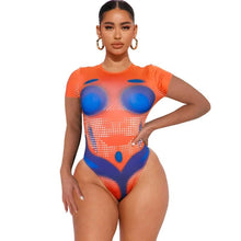 Load image into Gallery viewer, Perl 3D Printed Short Sleeve Bodysuit+skirt Suit Summer Two Piece Set Women Outfit High Street Matching Set - Shop &amp; Buy
