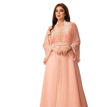 Load image into Gallery viewer, Perl Abaya Kaftan Fashion Drill Chiffon Dress with Belt - Shop &amp; Buy
