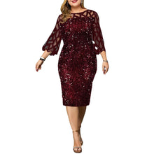Load image into Gallery viewer, Perl Sequin Cutout Design Dress Plus Size Women Clothing One Piece Elegant Fashion Office Lady Skirt Charming Chic Outfit 5XL - Shop &amp; Buy
