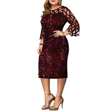 Load image into Gallery viewer, Perl Sequin Cutout Design Dress Plus Size Women Clothing One Piece Elegant Fashion Office Lady Skirt Charming Chic Outfit 5XL - Shop &amp; Buy
