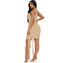Load image into Gallery viewer, Perl Women Summer New Fashion Personality Slim-fit Lace-up One-shoulder Solid Color Dress Bodycon Mini Dresses - Shop &amp; Buy
