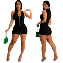 Load image into Gallery viewer, Perl Zipper Sleeveless Rompers and Jumpsuits for Women Popcorn Bodycon One Piece Overall Playsuits - Shop &amp; Buy
