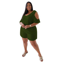 Load image into Gallery viewer, Plus Size Jumpsuit Women Wholesale Playsuit Solid V Neck Wide Leg Casual Streetwear Summer Rompers One Piece Outfit - Shop &amp; Buy
