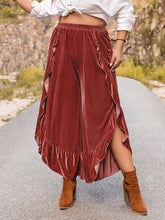 Load image into Gallery viewer, Plus Size Ruffled Slit Pants - Shop &amp; Buy
