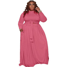 Load image into Gallery viewer, Plus Size Womens Clothing Sexy Skirt Two Pieces Sets Long Sleeves Floor Length Solid Fashion Casual - Shop &amp; Buy
