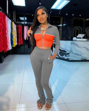 Load image into Gallery viewer, Prowow Fashion Women Tracksuits Two Piece Sporty Suits Zipper Crop Coat Elastic Waist Fall Workout Clothing Set Fitness Outfit - Shop &amp; Buy
