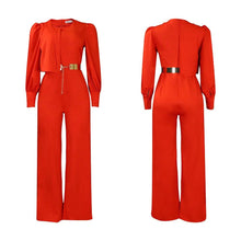 Load image into Gallery viewer, Prowow Women Jumpsuits Solid Color One-piece Slim Fit Romper with Belt Fashion Long Sleeve Office Lady Outfits Zipper Clothing - Shop &amp; Buy
