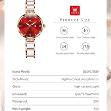 Load image into Gallery viewer, Quartz Watch for Women Fashion Elegant Ceramic Strap Date Waterproof Stainless steel Ladies Wristwatch Bracelet Set - Shop &amp; Buy
