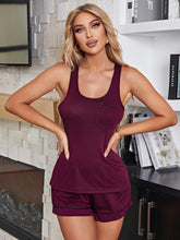 Load image into Gallery viewer, Scoop Neck Wide Strap Tank and Shorts Lounge Set - Shop &amp; Buy
