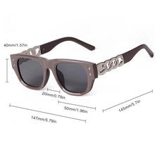 Load image into Gallery viewer, Trend Brown Lens Hollowing Out Leg Square Frame Women Sunglasses Brand Designer Sun Glasses Luxury Gray Eyewear - Shop &amp; Buy
