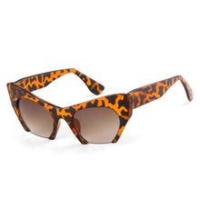 Load image into Gallery viewer, Trendy Women Cat Eye Sunglasses Brand Designer Female Oversized Half Frame Pink Greem Leopard Sun Glasses Lens Shades - Shop &amp; Buy
