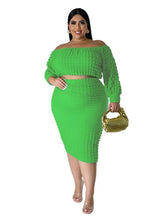 Load image into Gallery viewer, Wmstar Plus Size Dress Sets Womens Clothing Two Piece Set Crop Office Top Skirts Summer New In Outfits - Shop &amp; Buy
