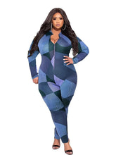 Load image into Gallery viewer, Wmstar Plus Size Jumpsuit Women Printed Zipper Up One Piece Leggings Bodysuit Stretch Bodycon New Style - Shop &amp; Buy
