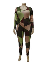 Load image into Gallery viewer, Wmstar Plus Size Jumpsuit Women Printed Zipper Up One Piece Leggings Bodysuit Stretch Bodycon New Style - Shop &amp; Buy
