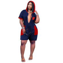 Load image into Gallery viewer, Wmstar Plus Size L-5xl Hoodies Jumpsuit Women Overalls One Piece Outfits Short Sleeves Casual Playsuits - Shop &amp; Buy
