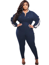 Load image into Gallery viewer, Wmstar Plus Size Sets Women Fall Clothes Hoodies Tops and Pants Long Sleeve Zipper Striped Matching - Shop &amp; Buy
