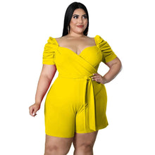 Load image into Gallery viewer, Wmstar Plus Size Summer Jumpsuit Women Casual One Piece Outfits Short Sleeves Stretch Holiday Playsuits - Shop &amp; Buy

