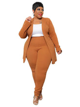 Load image into Gallery viewer, Wmstar Plus Size Two Piece Outfits Women Matching Suit Solid Top Leggings Pants Sets Casual Fall Winter - Shop &amp; Buy
