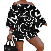 Load image into Gallery viewer, Wmstar plus size Two Piece Set Women Off Shoulder Printed Short Sets Top Pants Sweet Suit Summer - Shop &amp; Buy
