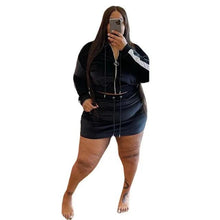 Load image into Gallery viewer, Wmstar Plus Size Women Clothes Velvet Sweatsuit 2 Two Piece Set Hoodie Mini Skirts Sets Matching Outfits - Shop &amp; Buy
