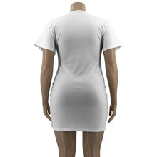 Load image into Gallery viewer, Wmstar Plus Size Women Clothing Dresses 3xl 4xl 5xl Sexy Solid V Neck Super Stretch Casual Mini Dress - Shop &amp; Buy
