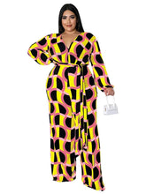 Load image into Gallery viewer, Wmstar Plus Size Women Print Jumpsuit Fall Clothes One Piece Outfits Print Casual Wide Leg Bodysuit New - Shop &amp; Buy
