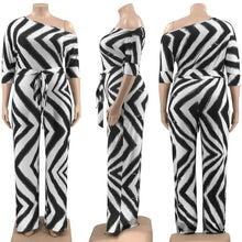 Load image into Gallery viewer, Wmstar Women Jumpsuit XL- 5XL Plus Size One Piece Outfits Half Sleeve Office Lady Striped New Bodysuit - Shop &amp; Buy
