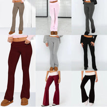 Load image into Gallery viewer, Women Bell Bottom Pants Tummy Control Bootcut Leggings Solid Color Wide Leg Trousers Stretchy Leggings Workout Pants - Shop &amp; Buy
