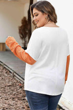 Load image into Gallery viewer, Plus Size Color Block Dropped Shoulder Blouse - Shop &amp; Buy
