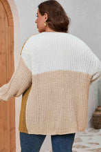 Load image into Gallery viewer, Plus Size Color Block Dropped Shoulder Cardigan - Shop &amp; Buy
