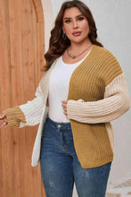 Load image into Gallery viewer, Plus Size Color Block Dropped Shoulder Cardigan - Shop &amp; Buy
