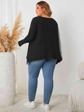 Load image into Gallery viewer, Plus Size Contrast Notched Neck T-Shirt - Shop &amp; Buy
