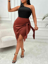 Load image into Gallery viewer, Plus Size One-Shoulder Sleeveless Tied Dress - Shop &amp; Buy
