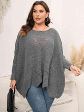 Load image into Gallery viewer, Plus Size Round Neck Batwing Sleeve Sweater - Shop &amp; Buy
