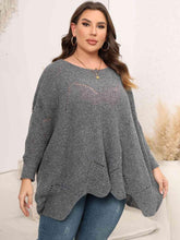 Load image into Gallery viewer, Plus Size Round Neck Batwing Sleeve Sweater - Shop &amp; Buy
