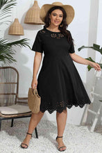 Load image into Gallery viewer, Plus Size Round Neck Openwork Dress - Shop &amp; Buy
